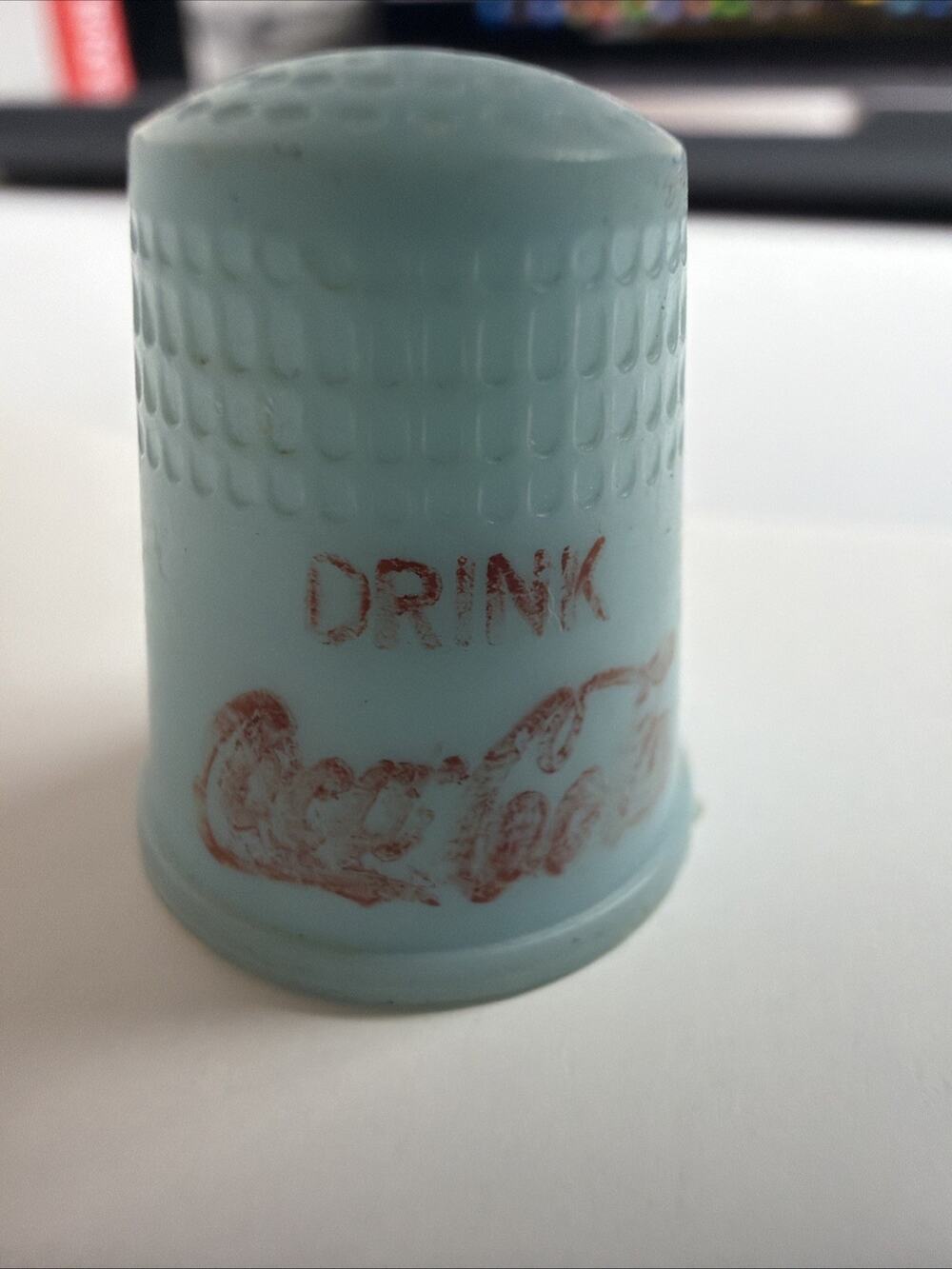 Vintage Coca-Cola Thimble Blue 1960’s Advertising Promo
